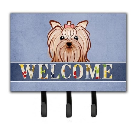 Carolines Treasures BB1390TH68 Yorkie Yorkishire Terrier Welcome Leash & Key Holder BB1390TH68